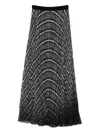 Ermanno Scervino Pleated Patterned Skirt In Black