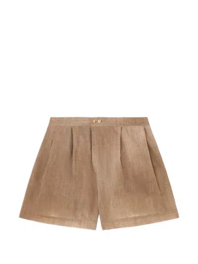 Ermanno Scervino Pleated Shorts In Brown
