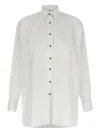 Ermanno Scervino Contrast Plastron White Tuxedo Shirt With Covered Button Closure In White