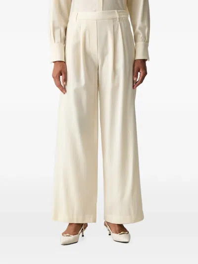 Ermanno Scervino Pleated Wide-leg Trousers In Neutral