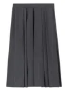 Ermanno Scervino Pleated Wool Skirt In Gray