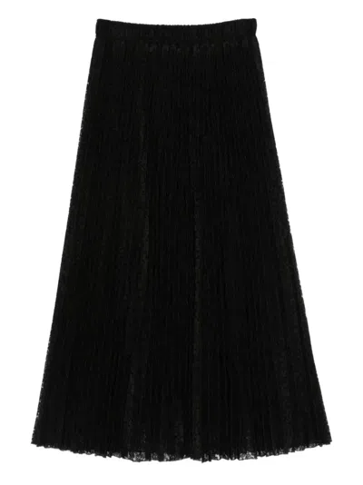 Ermanno Scervino Plissé Midi Skirt In Black