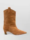 Ermanno Scervino Western-inspired Ankle Boots With Pointed Toe In Orange