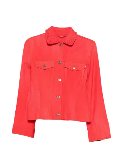 Ermanno Scervino Pointelle-collar Jacket In Red