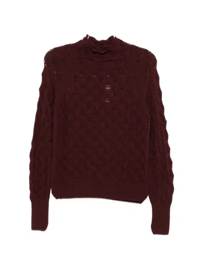 Ermanno Scervino Pointelle-knit Sweater In Burgundy
