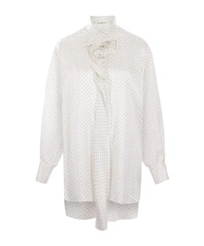 Ermanno Scervino Polka-dot Print Blouse In White