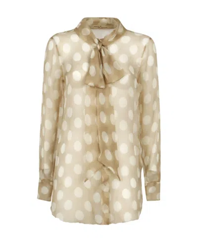 Ermanno Scervino Polka-dot Semi-sheer Blouse