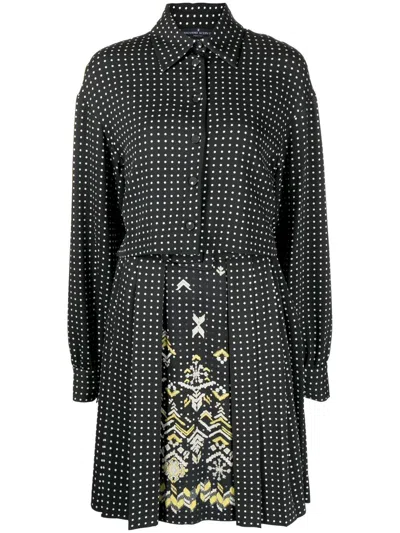 Ermanno Scervino Polka-dot Shirt Dress In Black