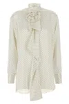 Ermanno Scervino Polka Dot Shirt Flower Brooch