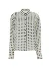 Ermanno Scervino Polka-dot Button-up Shirt In White