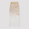 Ermanno Scervino Midi Skirt With Floral Lace Overlay In Neutral