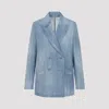 Ermanno Scervino Tailored Polyester Blazer Jacket Notch Lapel In Blue