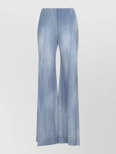 Ermanno Scervino Polyester Trousers Flared Leg Belt Loops In Blue