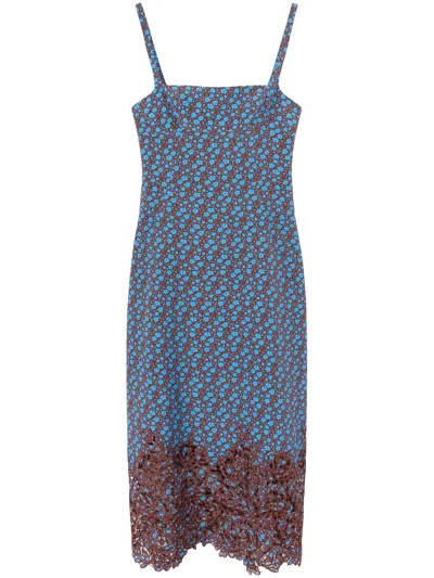 Ermanno Scervino Powder Blue Lace Sleeveless Dress