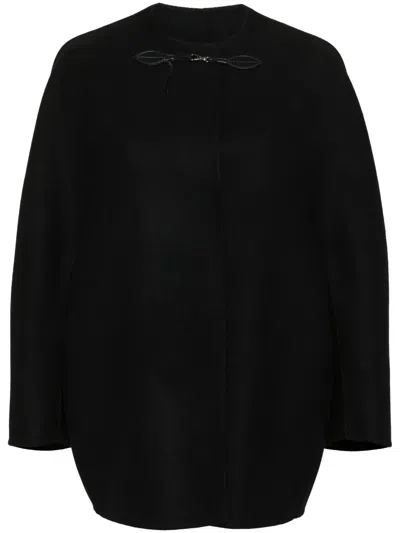 ERMANNO SCERVINO PRESS-STUD VIRGIN WOOL CAPE