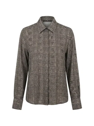 Ermanno Scervino Prince Of Wales Check Shirt In Grey