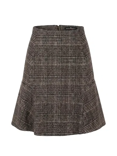 Ermanno Scervino Prince Of Wales-check Wool Mini Skirt In Gray