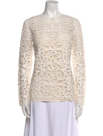 Pre-owned Ermanno Scervino Printed Bateau Neckline Blouse In Neutral