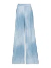 Ermanno Scervino Denim-print Palazzo Pants In Blue