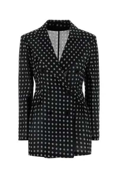 Ermanno Scervino Printed Light Knit Blazer For Women In Black