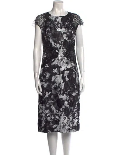 Pre-owned Ermanno Scervino Printed Midi Length Dress In Black