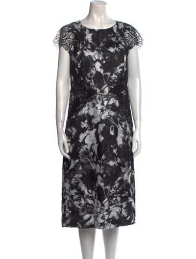 Pre-owned Ermanno Scervino Printed Midi Length Dress In Black