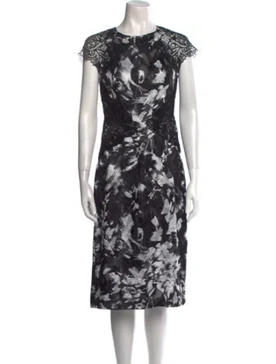 Pre-owned Ermanno Scervino Printed Midi Length Dress In Black