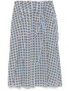 Ermanno Scervino Printed Midi Skirt In Blue