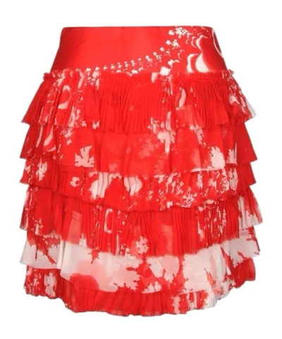 Ermanno Scervino Printed Skirt In Red