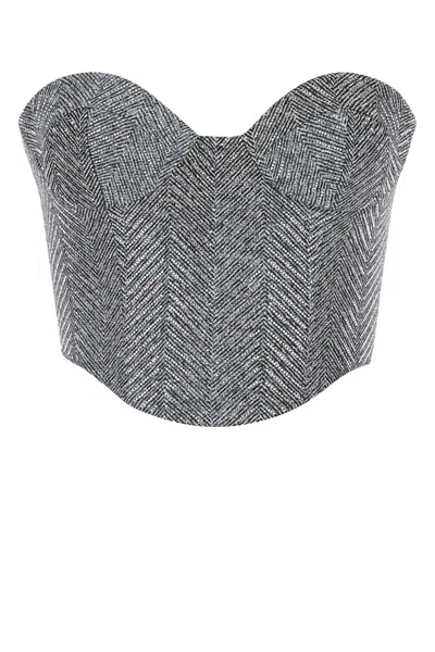 ERMANNO SCERVINO PRINTED STRETCH JERSEY BODICE