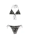 Ermanno Scervino Printed Triangle Bikini Set In Black
