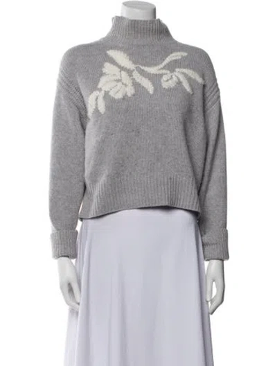 Pre-owned Ermanno Scervino Printed Turtleneck Sweater In Gray