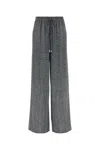 Ermanno Scervino Herringbone Drawstring Palazzo Pants In Gray