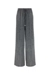 Ermanno Scervino Herringbone Drawstring Palazzo Pants In Gray