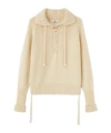 Ermanno Scervino Pure Cashmere Sweater With Handcrafted Braiding In Neutral