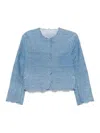 Ermanno Scervino Floral-embroidered Jacket In Blue