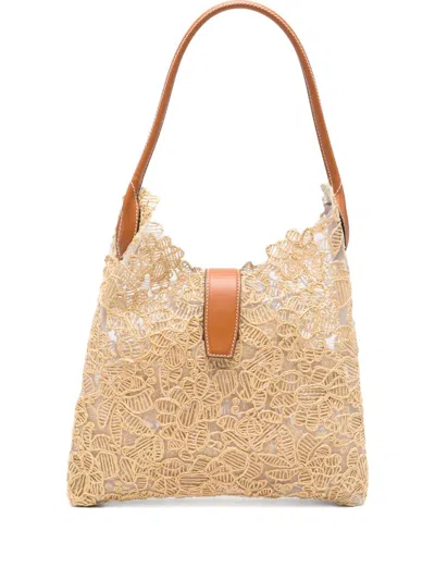 ERMANNO SCERVINO RAFIA MEDIUM HOBO BAG