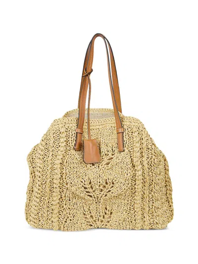 Ermanno Scervino Raffia Tote Bag In Neutral