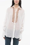 Ermanno Scervino Flocked-motifs Ramie Shirt