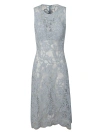 ERMANNO SCERVINO REAR ZIP PERFORATED FLORAL SLEEVELESS DRESS