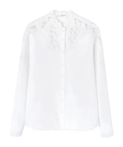 Ermanno Scervino Rebrode Lace Poplin Shirt In White