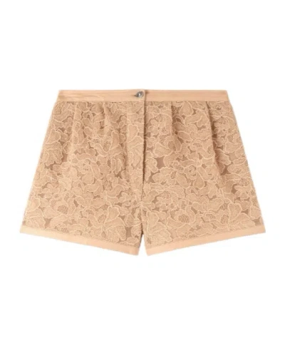 Ermanno Scervino Rebrodé Lace Shorts In Gray