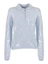 Ermanno Scervino Refined Long-sleeved Polo Shirt With Classic Collar In Gray