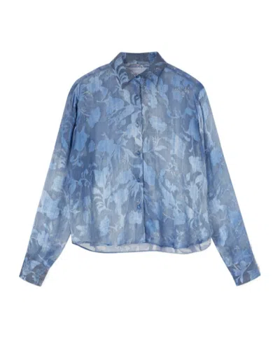 Ermanno Scervino Regular Fit Denim Print Viscose Devorè Shirt