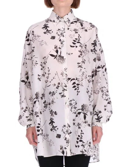 Ermanno Scervino Relaxed Fit Floral Print Button Down In White