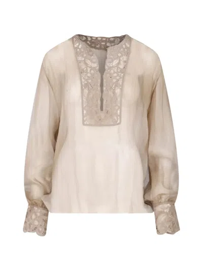 Ermanno Scervino Relaxed-fit Blouse In Neutral