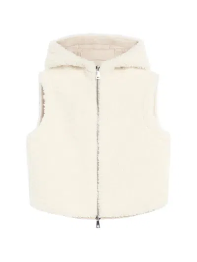 Ermanno Scervino Reversible Hooded Gilet In Neutral