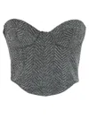 Ermanno Scervino Rhinestone Herringbone Bustier Top