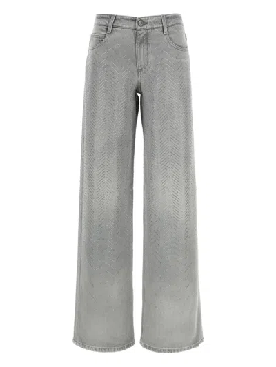 ERMANNO SCERVINO RHINESTONE-CHEVRON COTTON JEANS