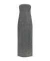 Ermanno Scervino Rhinestone-embellishment Herringbone-pattern Maxi Dress In Gray